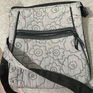 Thirty-one gray crossbody fabric purse, adjustable strap